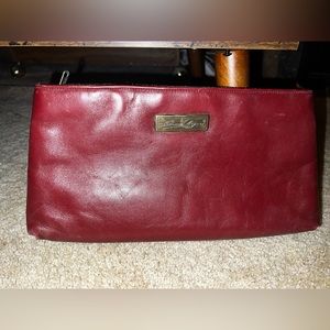 Vintage Aigner oxblood clutch